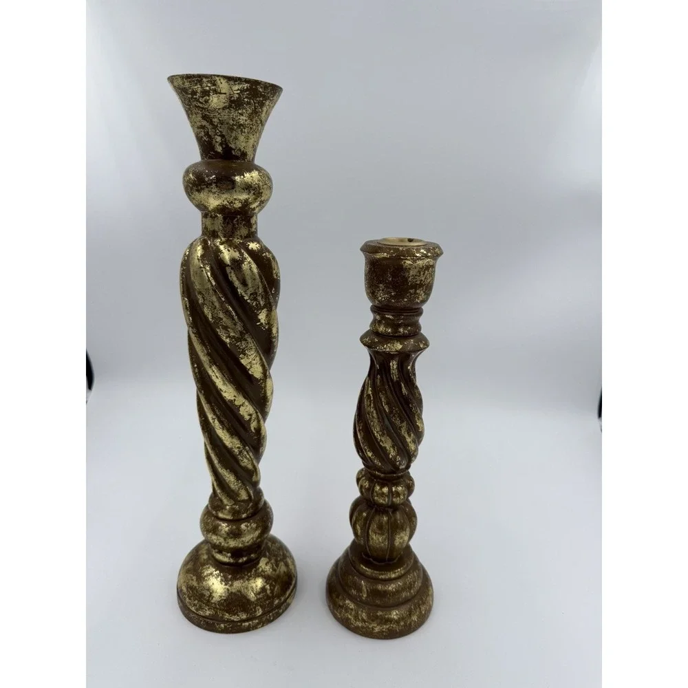 Vintage Mikasa Brass Colored Candle Sticks 2pc 16